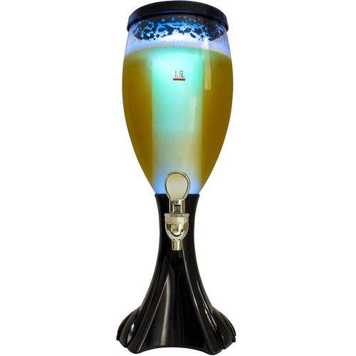 Chopeira 2 Litros Torre Cerveja Gelada Iluminação de Leds Coloridos + Resfriador Extra