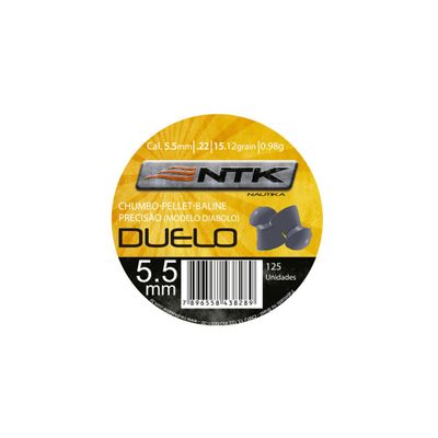 Chumbinho NTK Tático para Tiro Esportivo de Alta Estabilidade e Precisão de Calibre 5,5 Mm Duelo