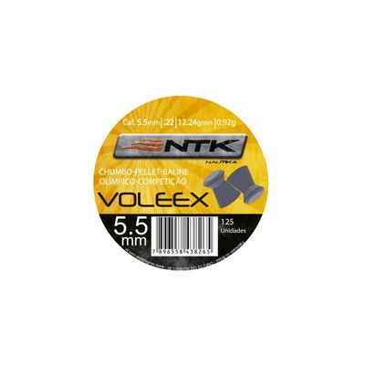 Chumbinho NTK Tático para Tiro Esportivo de Cabeça Chata e Alto Poder de Impacto de Calibre 5,5 Mm Voleex