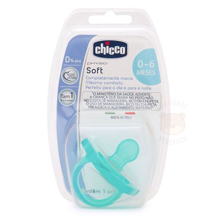 Chupeta Physio Soft New Blue Silicone Tam 1 (0-6m) 1pç - Chicco