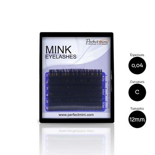 Cílios Alongamento Mink Premium 6 Linhas 0,04 C 12mm