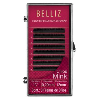Cílios para Alongamento Belliz - Mink C 020 12mm 1 Un