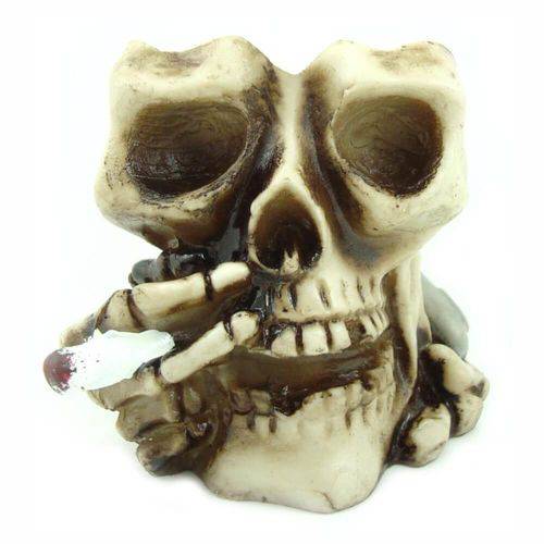 Cinzeiro Crânio Caveira Fumando Cigarro