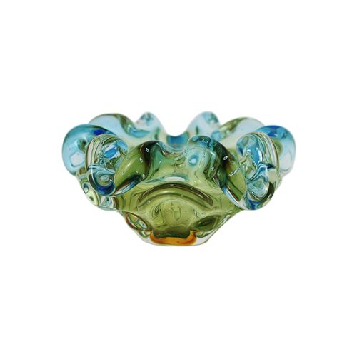 Cinzeiro em Cristal Murano San Marcos Aspente 15cm Aquamarine