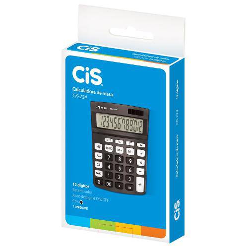 Cis Ck-224 Calculadora de Mesa 12 Dígitos Pt