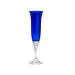 Cj 6 Taças P/champagne de Cristal Ecológico Kleopatra/branta Azul 175ml