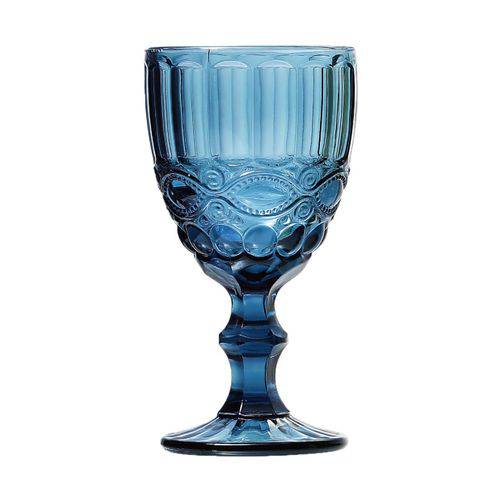Cj. 6 Taças para Água Libelula de Vidro Sodo-calcico Azul 260ml 7,9x8,8x17cm