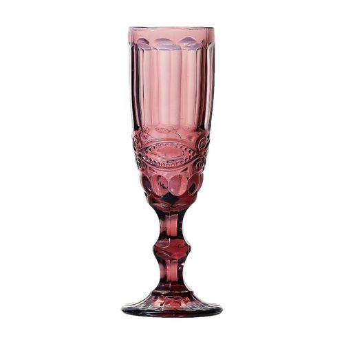 Cj. 6 Taças para Champagne Libelula de Vidro Sodo-calcico Lilás 140ml 6x19,7x7cm