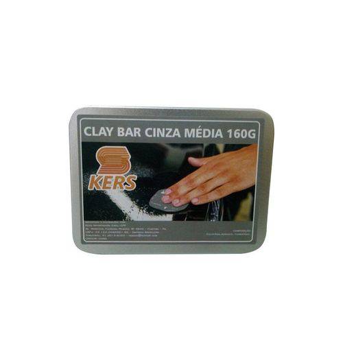 Clay Bar Cinza Média Agressividade 160g Kers