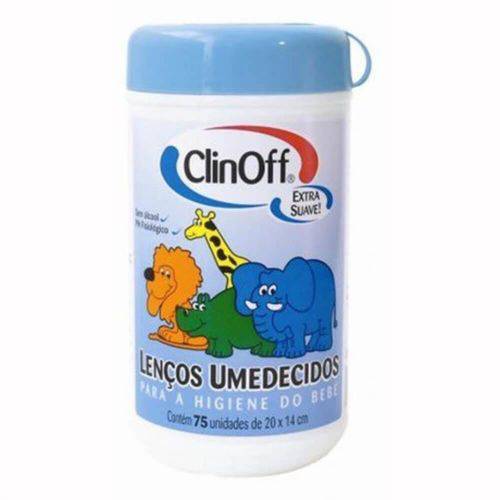 Clin Off Lenços Umedecidos Infantil Pote Azul C/75