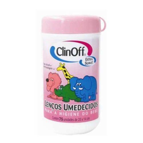 Clin Off Lenços Umedecidos Infantil Pote Rosa C/75