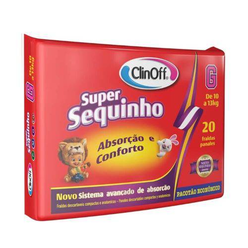 Clin Off Super Sequinho Econômica Fralda Infantil G C/20