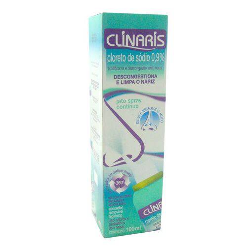 Clinaris 0,9% com 1 Frasco com 100ml de Solução de Uso Nasal