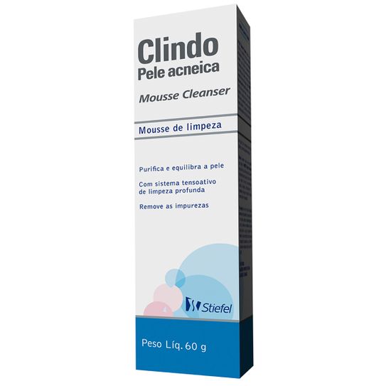 Clindo Pele Acneica Mousse Cleanser Limpeza 60g