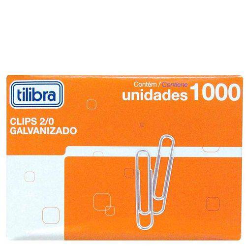 Clips 2/0 Galvanizado 1000 Unidades - Un - Tilibra
