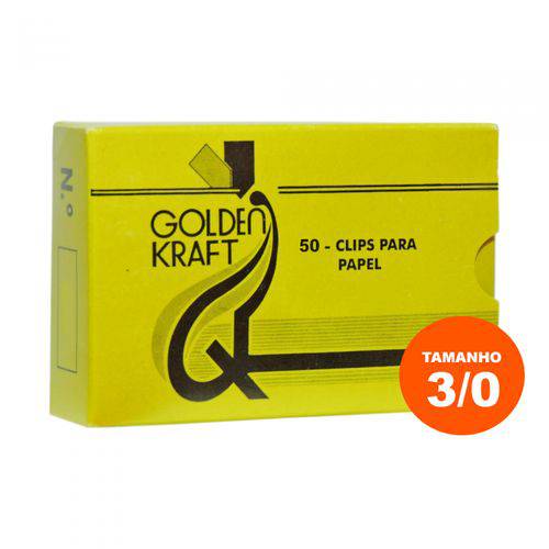 Clips 3/0 Galvanizado Golden Kraft Cx C/50 Un