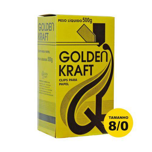 Clips 8/0 Galvanizado Golden Kraft Cx C/500g