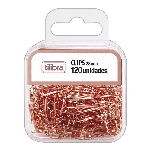 Clips 2 Colorido Rosé com 120 Unidades Tilibra