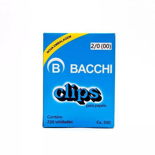 Clips Galvanizado Aco 2/0 500 G Bacchi Caixa