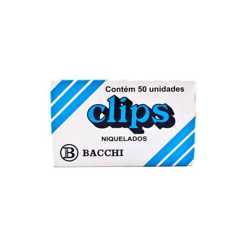 Clips Niquelados 4/0 Bacchi Caixa com 50 Clips