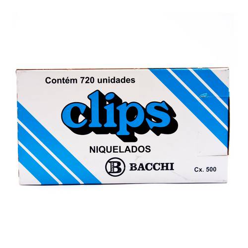 Clips Niquelados Ref.2/0 (0/0) 500Grs. Bacchi