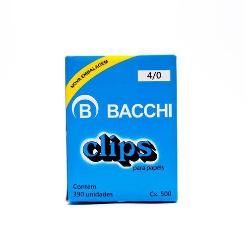 Clips para Papéis 4/0 Aço Revestido 390 Unidades Bacchi