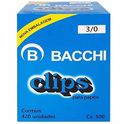 Clips para Papel 3/0 Bacchi 420 Unidades 131319