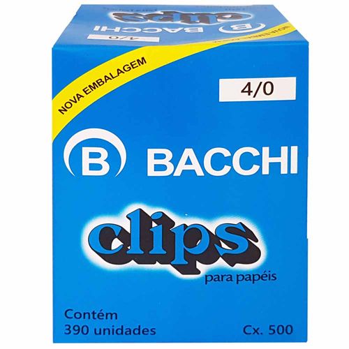 Clips para Papel 4/0 Bacchi 390 Unidades 132031