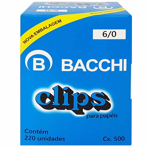 Clips para Papel 6/0 Bacchi 220 Unidades 132278
