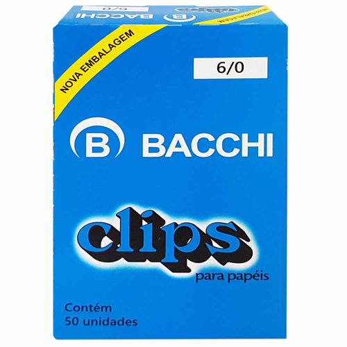 Clips para Papel 6/0 Bacchi 50 Unidades 131957