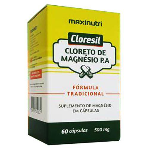 Cloresil - Cloreto de Magnésio P.A. - 500mg com 60 Cápsulas - Maxinutri