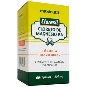 Cloresil Cloreto Magnésio P a 500mg Maxinutri 60 Cápsulas