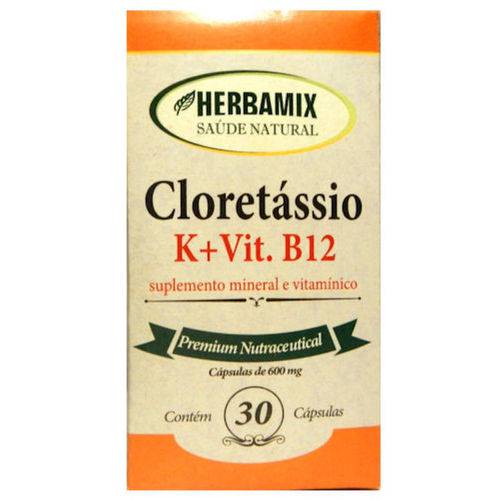 Cloretássio - Cloreto de Potássio - 500mg 30 Cápsulas