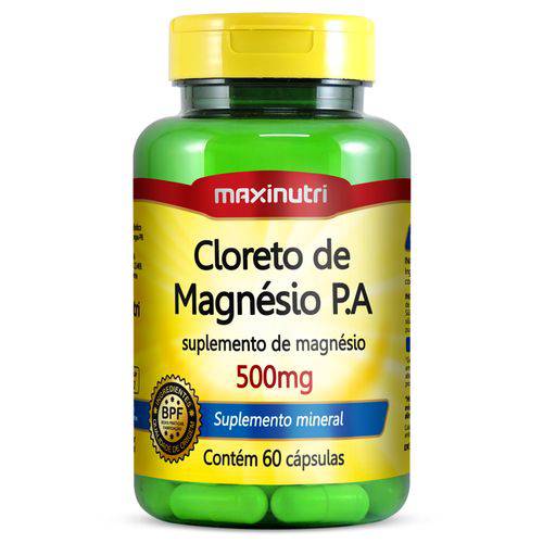 Cloreto de Magnésio P.A. 500mg com 60 Cápsulas - Maxinutri