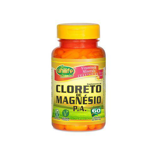 Cloreto de Magnésio P.A. 800mg - Unilife - 60 Cápsulas Vegetarianas
