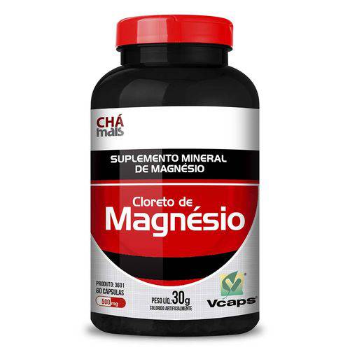 Cloreto de Magnésio - Suplemento Mineral de Magnésio em Cápsulas - CháMais - 60 Caps