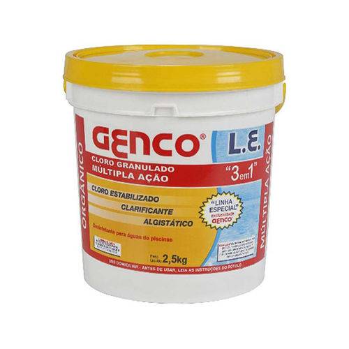 Cloro 3 em 1 L.e. Granulado Multipla Acao 2,5kg Genco