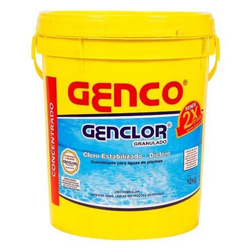Cloro Granulado - Genco - Genclor - Estabilizado - Balde 10 Kg - Rende 2x Mais