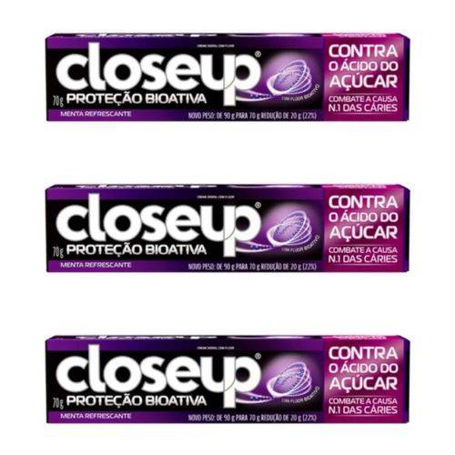 Close Up Proteção Bioativa Creme Dental 70g (kit C/03)