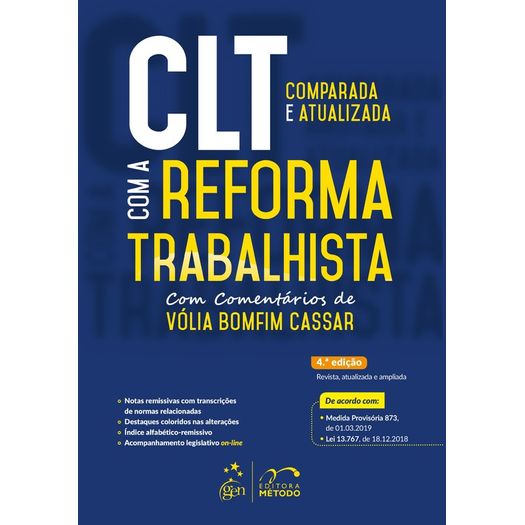 Clt Comparada e Atualizada com a Reforma Trabalhista - Metodo