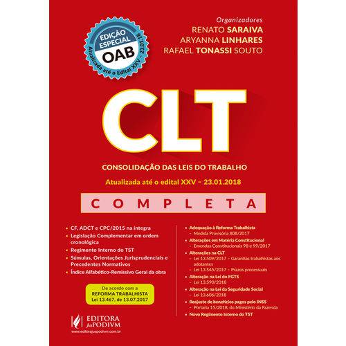 CLT - Consolidação das Leis do Trabalho (2018) - Edição Especial OAB