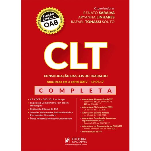 Clt - Consolidacao das Leis do Trabalho - Juspodivm