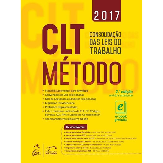 Clt Metodo 2017 - Consolidacao das Leis do Trabalho - Metodo