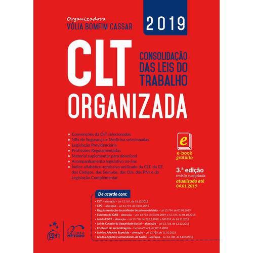 CLT Organizada - Consolidação das Leis do Trabalho - 3ª Edição (2019)
