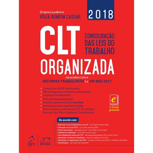 Clt Organizada - Consolidacao das Leis do Trabalho - Metodo - 1ed