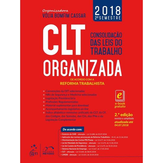 Clt Organizada - Consolidacao das Leis do Trabalho - Metodo - 2ed