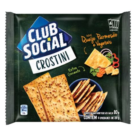 Club Social Crostini Parmesão e Vegetais 80g - Nabisco