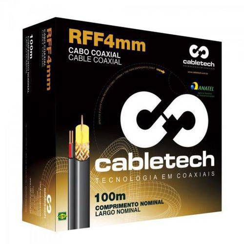 Coaxial Rolo Rff 4mm Bipolar 85% Branco Rolo 100m Cabletech
