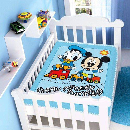 Cobertor Antialergico Bebe Menino Jolitex Mickey Disney Azul