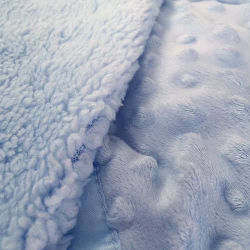 Cobertor Baby Bambini Azul Flanelado Pele de Carneiro